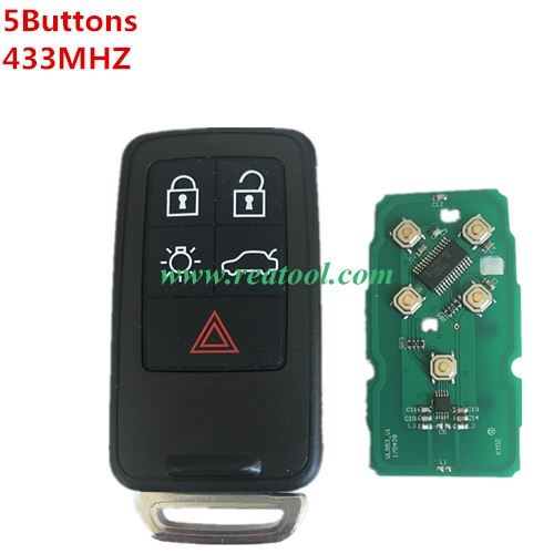 For Volvo 5 buttons remote key with 433MHZ (PCF7953/7945 chip)
