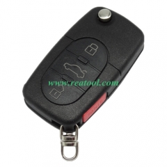 For Audi 3+1 buttons remote key shell with big bat
