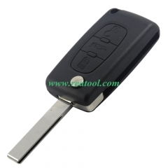 For Cit-roen 407 3 button  flip key blank with trunk button 