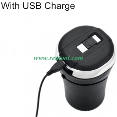 Portable LED Light Car Ashtray Cigarette Lighter Universal Cigarette Cylinder Holder With USB Charge Car Styling