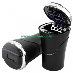 Solar Car Cigarette Ashtrays Smokeless Auto Cigarette LED Light Ash Holder for Universal Car