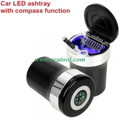 Car ashtray with LED and compass