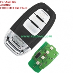 For Audi Q5 3 buttons remote key with 433MHZ 8T0 959 754 C