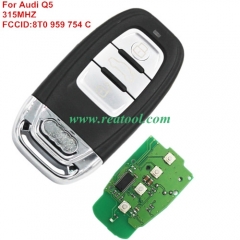 For Audi Q5 3 buttons remote key with 315MHZ 8T0 9