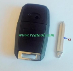 For KIA 2 button flip remote key blank with right blade