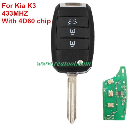 For Kia K3 433MHZ remote key with 4D60 chip
