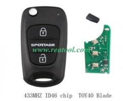 For Kia 3 buttons Sportage remote key 433MHZ with 