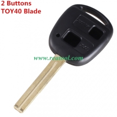 For Lexus 2 button remote key shell  TOY40 blade(l