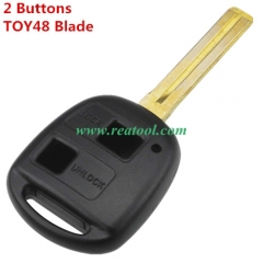 For Lexus 2 button remote key shell  TOY48 short blade