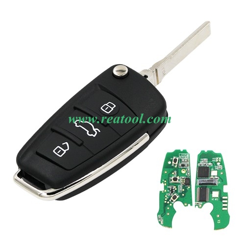 For Audi A6L Q7 3 button remote key with 8E chip & 868mhz FSK