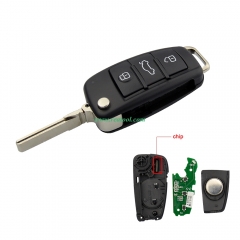 For  Audi A4 3 button remote key with 434mhz ASK 8EO837220