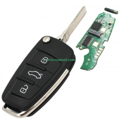 For  Audi A3TT 3 button remote key with ID48 chip 434mhz  HLO DE 8XO 837220D Hella 5F A 010 659 70  204Y11000400