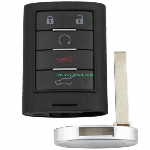 For Cadi-llac 5 button smart keyless remote key GM hitag2 chip  315mhz