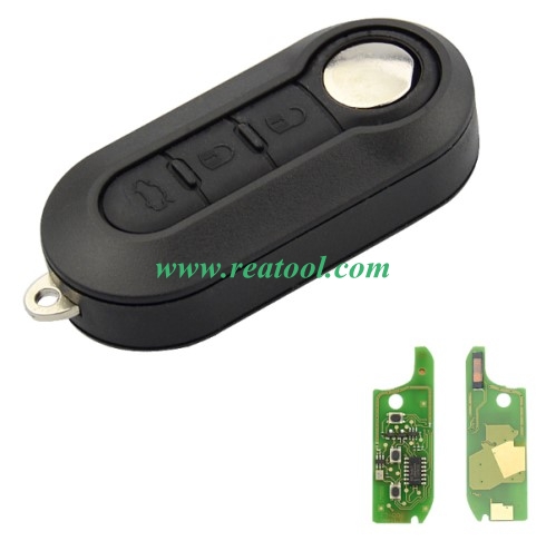 For Fiat 3 Button Flip Folding Remote Control Auto Car Key Uncut Blade 433Mhz PCF7946 Chip