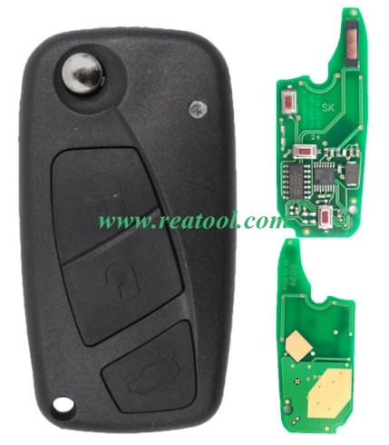 For Fiat Delphi BSI 3 button remote key With PCF7946AT Chip and 433.92Mhz Transponder: ID46 – PCF7946 Phil Crypto 2 / Hitag2 (black)