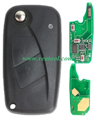 For Fiat Delphi BSI 2 button remote key With PCF7946AT Chip and 433.92Mhz Transponder: ID46 – PCF7946 Phil Crypto 2 / Hitag2 (black)