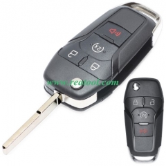 For Ford 3+1 button flip remote key shell with Hu1