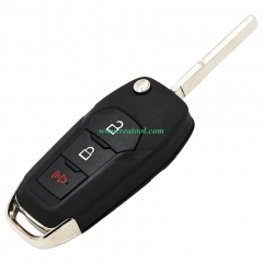 For Ford 2+1 button flip remote key shell with Hu101 blade