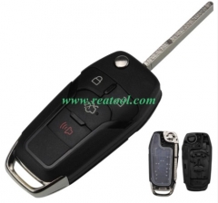 For Ford 3+1 button flip remote key shell with Hu1