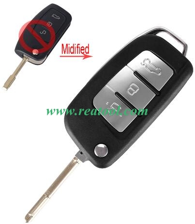 For Ford 3 button flip remote key blank with FO21 blade