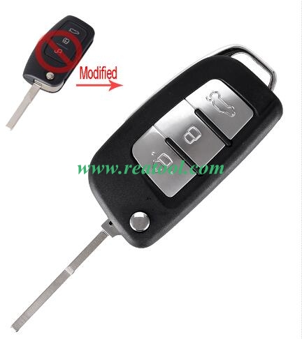 For Ford Focus 3 button flip remote key blank with HU101 blade