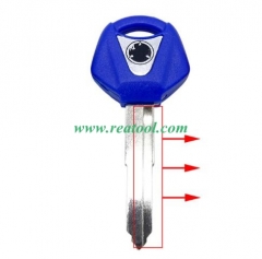 For ya-maha motorcycle transponder key blank （blue) with left blade