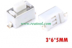 3*6*5 White SMD Touch Button Micro Switch ON/OFF F