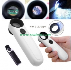 40X LED Light Magnifying Glass Loupe Handheld Microscope Magnifier Illuminated lamp For Circuit Boards Hallmarks Jewelry