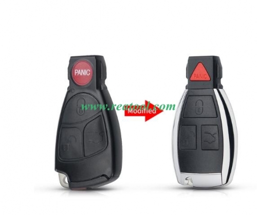 Car Key Shell For Mercedes Benz Modified Replacement Smart Car Key Shell 3+1 Buttons