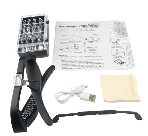 Magnifying Glasses magnifier1.5X 2.5X 3.5X 5.0X USB Rechargeable With LED Light For Reading Jewelers Watchmaker Repair Wearing