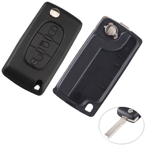 For Peugeot 407 3 button 
flip key blank with Light button
 