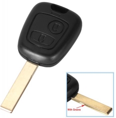 For Peugeot 2 button remote key blank with HU83 blade No logo