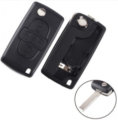 For Peugeot 407 4 buttons 
flip key blank 
 "HU83-