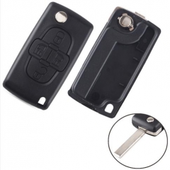 For Peugeot 407 4 buttons 
flip key blank 
 "HU83-