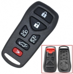 For Nissan 5+1 Button Remote
 Shell with Rubber Pad