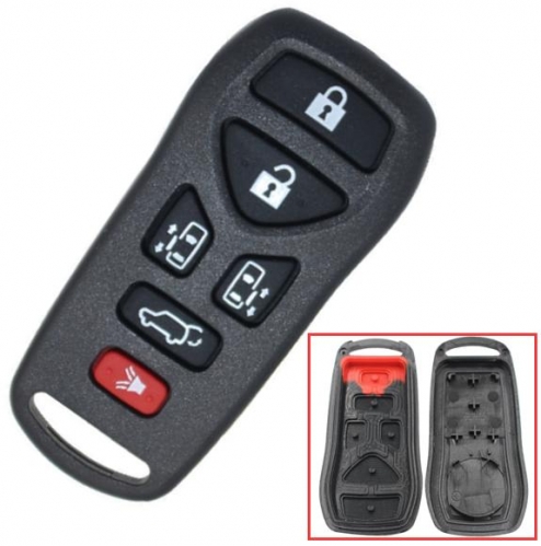 For Nissan 5+1 Button Remote
 Shell with Rubber Pad