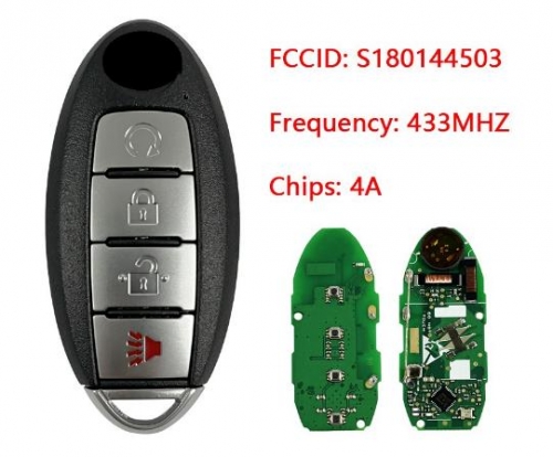For Nissan Kicks 2018+ Smart Key, 4Buttons, KR5TXN3 S180144503 HITAG AES NCF29A1M, 433MHz 285E3-5RA6A Keyless Go